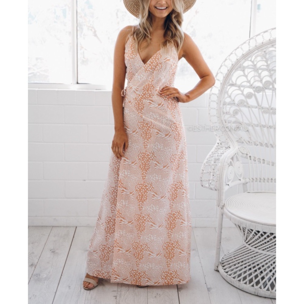 BNWT Esther Cactus rose wrap maxi dress